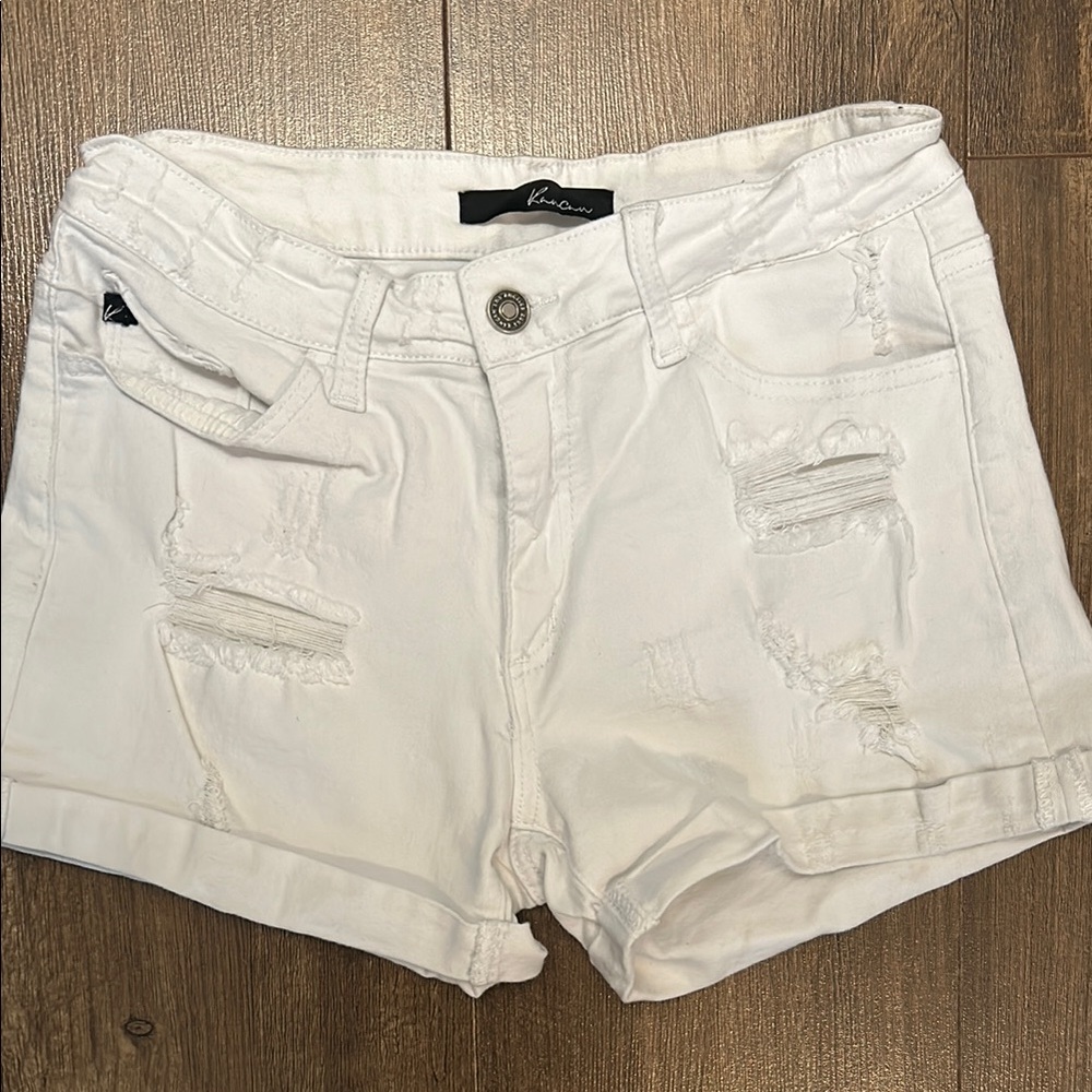 White Distressed Women Shorts